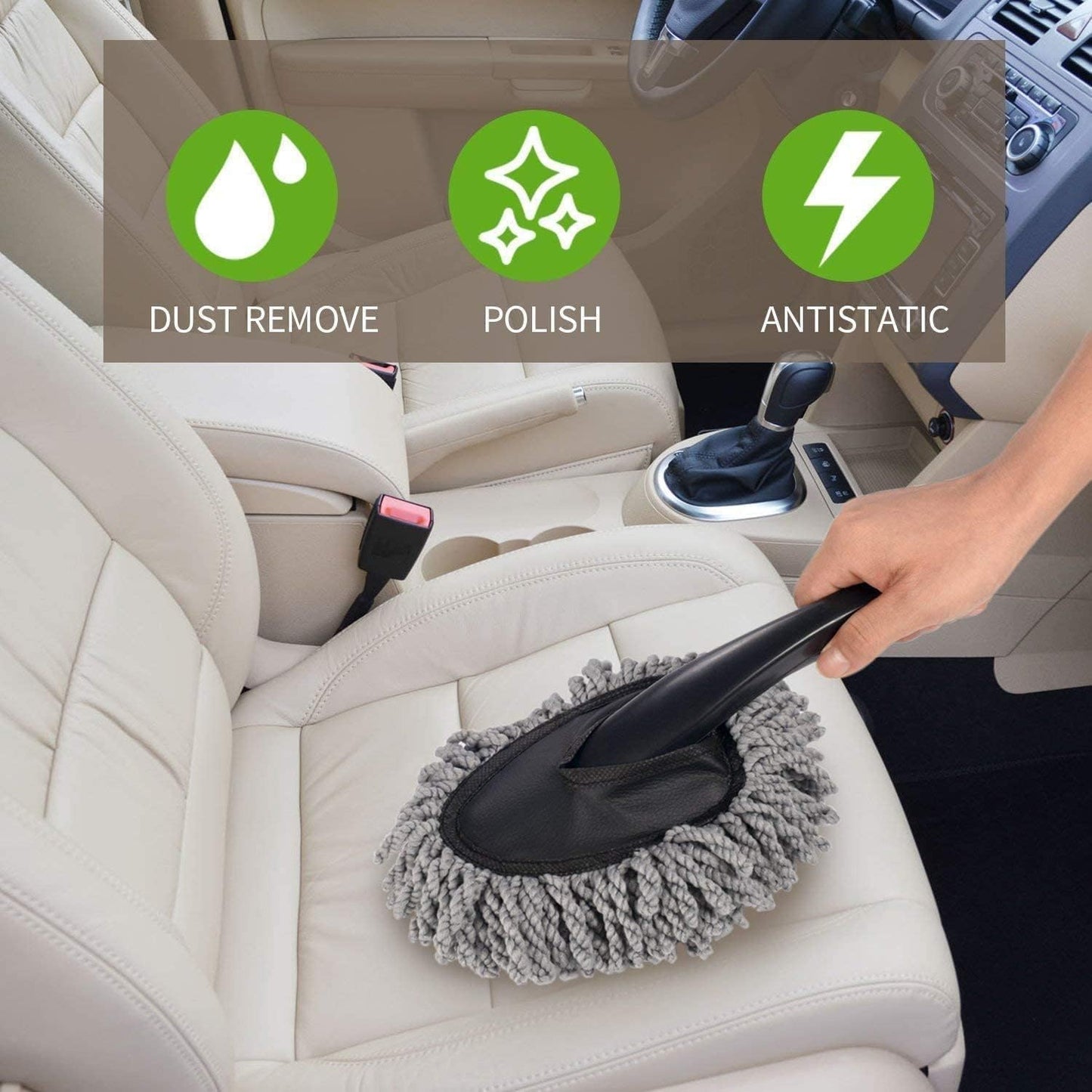 5 Pcs Microfiber Car Duster Kit - Interior &amp; Exterior Detailing Brush Set